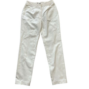 Virani White Label Women’s White Flat Front Trousers Size 6 Cotton Blend